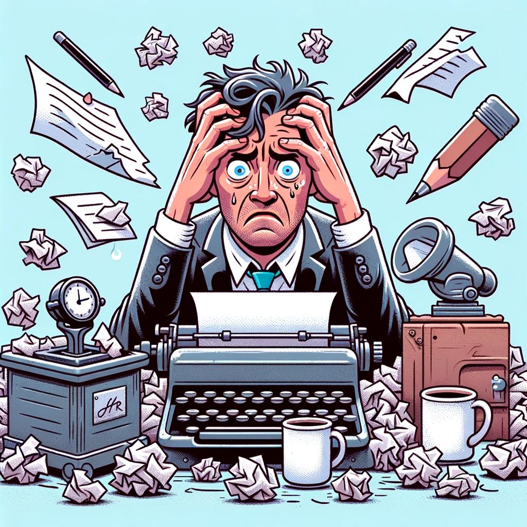 Writer at desk
